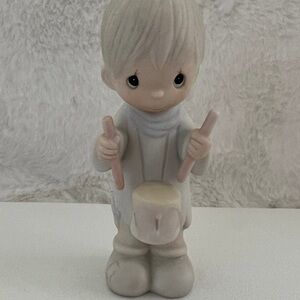 Precious Moments Drummer Boy Figurine - Cream and Pink